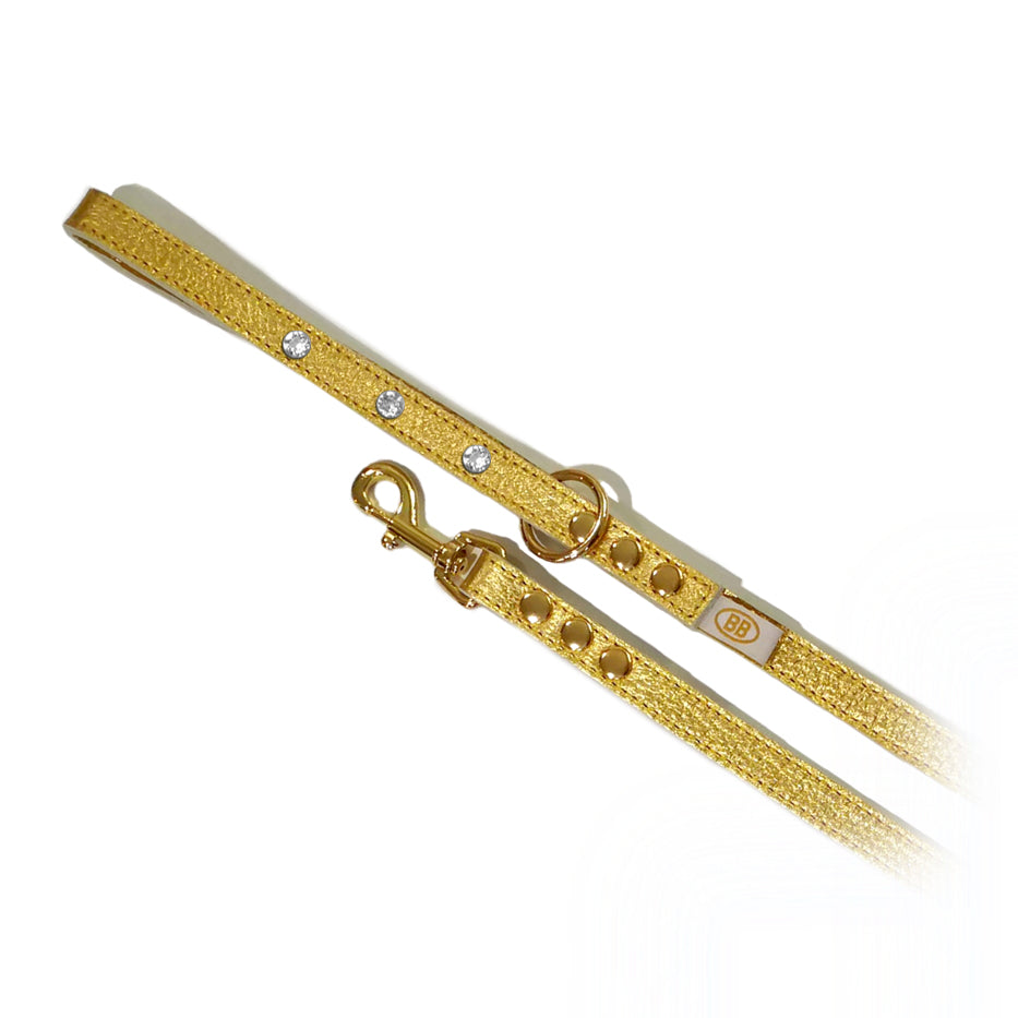 Elite Gold Nugget Leather Leash